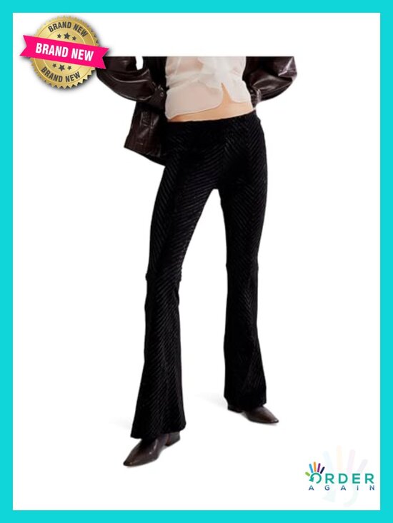 Pants - Free People Penny Pull-On Velvet Pants Mid Rise Straight